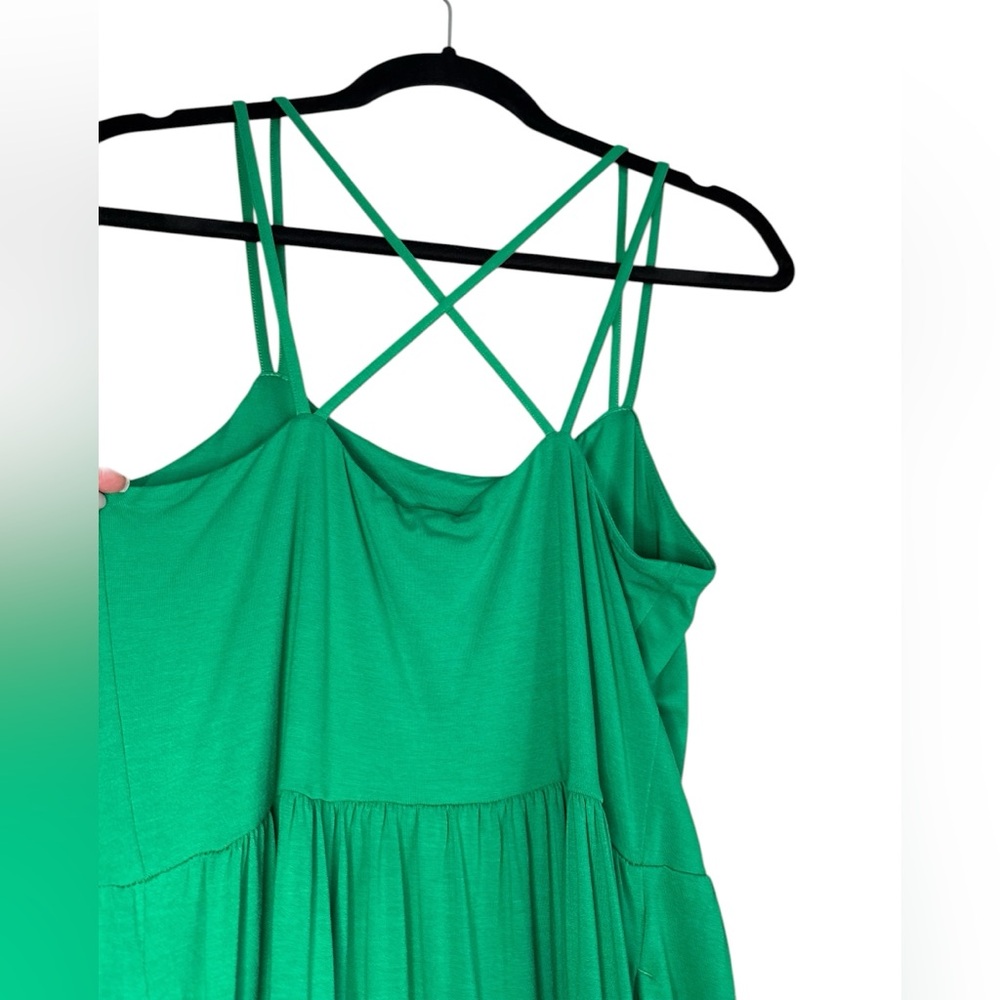 Old Navy Green Fit & Flare Cross-Back Mini Cami Dress - Picture 5 of 7